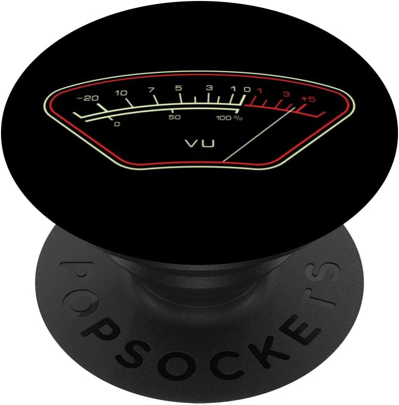 Retro VU Meter Hi-fi Vintage Stereo Music Lover Producer PopSockets Swappable PopGrip