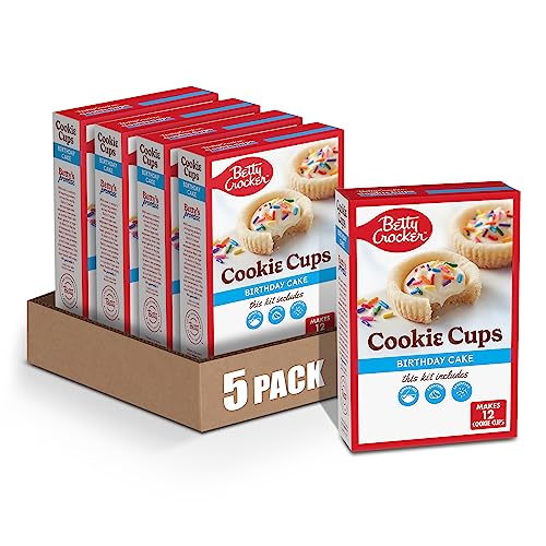 Image of Betty Crocker Ready to Bake Birthday Cake Cookie Cups, 14.1 oz (Pack of 5)