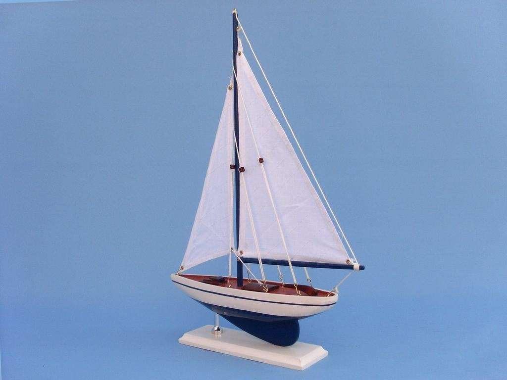Hampton Nautical Pacific Sailer Sails Boat, 17", White