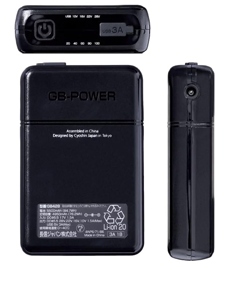 GB-POWER 高出力ファンセット 28V バッテリー付き 長信ジャパン GB