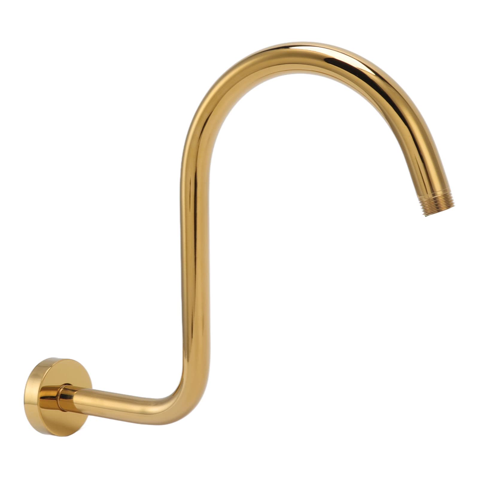 Acouto Braccio doccia rialzato a forma di S in acciaio inossidabile e flangia NPT braccio di estensione per doccia in oro spazzolato a forma di S vecchio braccio a forma di braccio in acciaio inox
