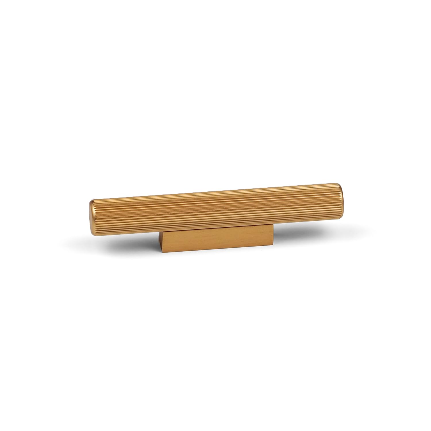 32mm Gold Brass Reeded Grooved Cabinet Bar Handle Cupboard Door Drawer Pull Knob