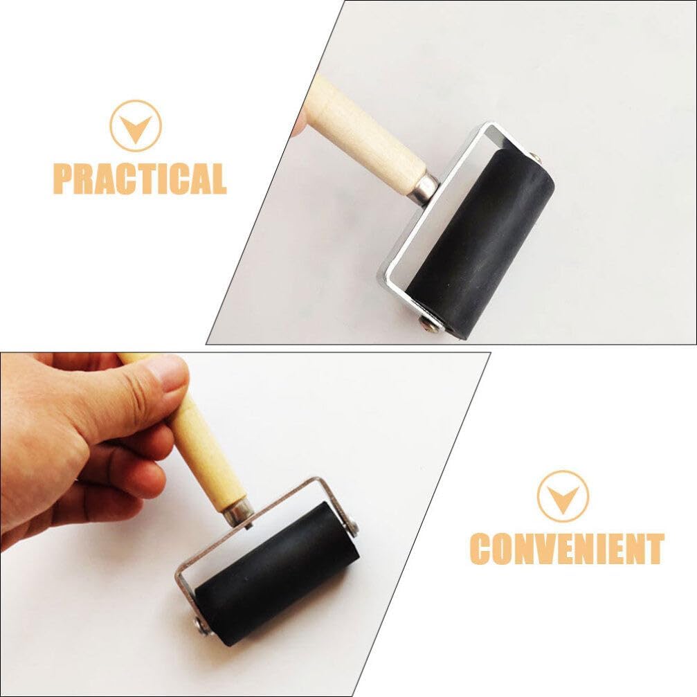 OHPHCALL 4pcs Plastic Roller for Printmaking Stamping Crafting Smooth Application Handle Ink Painting Supplies for Artists