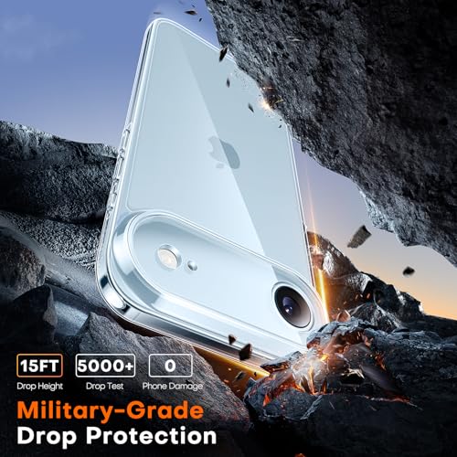 Image of TAURI for iPhone Air Case, with Camera Control, Clear | with Screen Protector, Not-Yellowing Military-Grade Protection, Shockproof Slim Magnetic Case for iPhone 17 Air