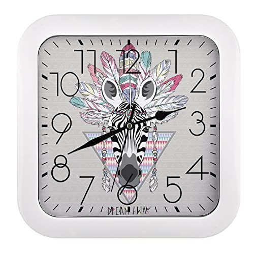 Pendule murale cheval ethnique moderne horloge silencieuse maison 26cm - 2