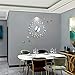 FLEBLE Large Wall Clocks for Living Room Decor Modern Silent Wall Clock Battery Operated Non-Ticking for Bedroom Kitchen Office Home Decoration 20 Inch Silver Drop Crystal Wall Watch for Indoor