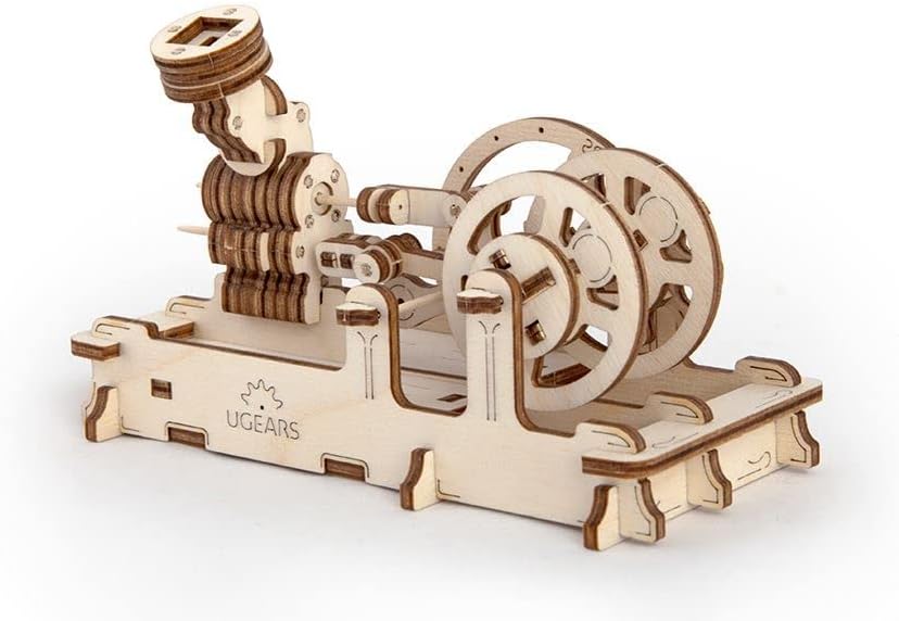 UGEARS Engine 3D Wooden Puzzle Brain Teaser Construction Set for Teens and Adults