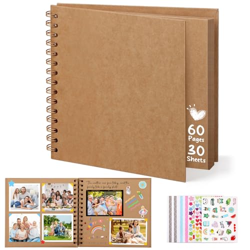 DazSpirit Fotoalbum zum Selbstgestalten, 8-inch Fotobuch zum Einkleben,...