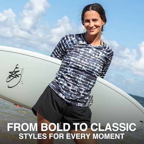 Camisa rash guard para mujer Kanu Surf en color harmony navy talla L para playa 6