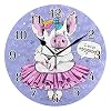 Orologio Da Parete Rotondo Con Motivo Maiale D'India, Acrilico, 25 Cm, Silenzioso, Senza Ticchettio