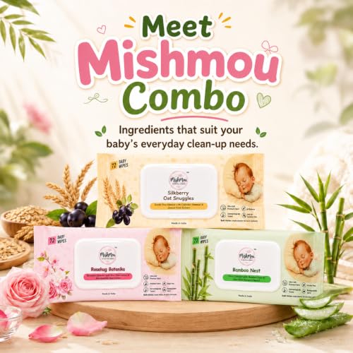 Image of Premium Baby Wipes Combo Pack | Bamboo & Botanical | Baby Wet Wipes for Sensitive Skin | Alcohol Free, Paraben Free & Gentle Cleansing | Eco-Friendly Wipes for Newborns & Babies | Silkberry Oat Snuggles, Bamboo Nest, and Rosehug Botanika