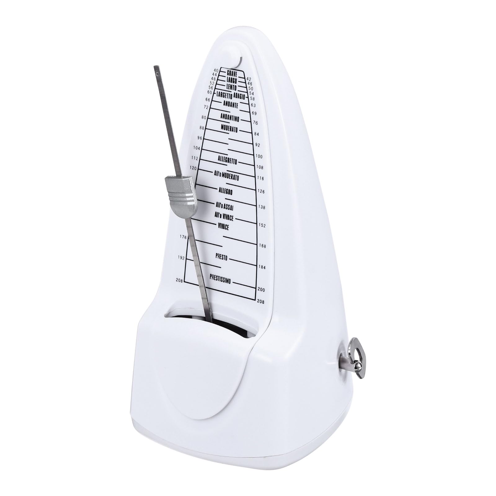 QUARKZMAN Metronomo Meccanico Alta Precisione Per Pianoforte Bianco | Timer Musicale Professionale Metronomo Universale, Chitarra Violino Ukulele