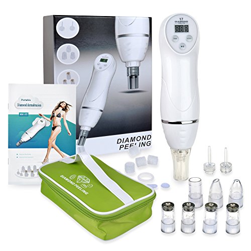 StarHealth Portable Digital Diamond Microdermabrasion Pen with Vacuum Massage Function and 4 Diamond Dermabrasion Heads