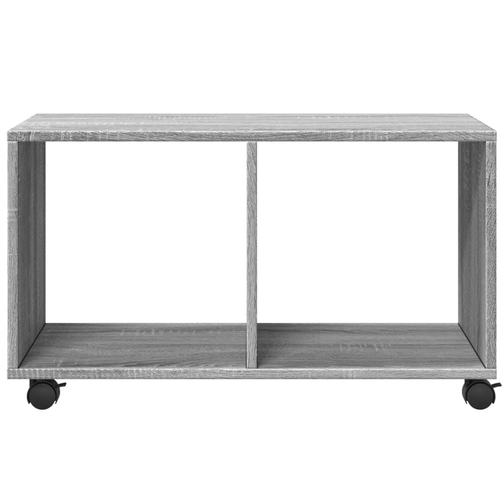 Sonoma szafka na kółkach, szara, 72 x 33 x 42,5 cm, materiał drewnopochodny, mobilny regał z 4 kółkami, 2 hamulce, uniwersalny stojak winylowy do salonu, biura i sypialni
