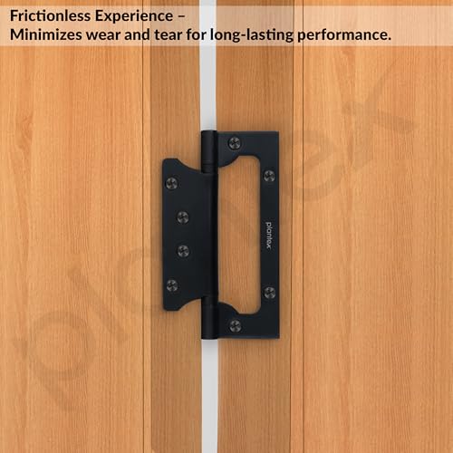 Image of Plantex Butterfly Hinges for Door /Stainless Steel Door Hinges /5 Inch x 14 Gauge Hinge /2.5 mm Hinges for Home /Office /Hotel /Non-Mortise Hinge - Pack of 4 (Black)