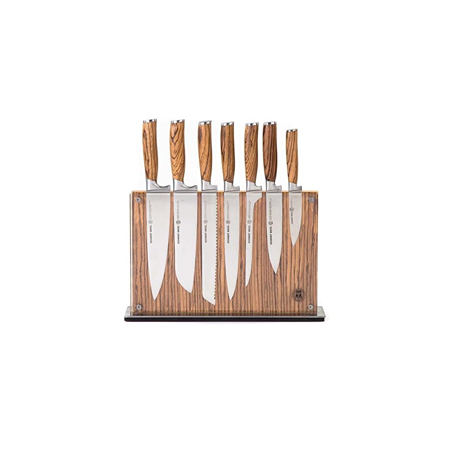 Schmidt-Brothers-Zebra-Wood-15-Piece-Kitchen-Knife-Set-High-Carbon-Stainless-Steel-Cutlery-with-Zebra-Wood-and-Acrylic-Magnetic-Knife-Block-and-Knife-Sharpener Schmidt Brothers - Zebra Wood, 15-Piece Kitchen Knife Set, High-Carbon Stainless Steel Cutlery with Zebra Wood and Acrylic Magnetic Knife Block and Knife Sharpener
