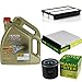 Produktbild Filter Set Inspektionspaket 5 Liter Motoröl Castrol EDGE Titanium FST 5W-30 LL MANN-FILTER Innenraumfilter Luftfilter Ölfilter