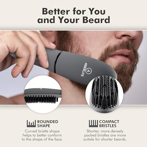 Aberlite B200 Pocket - Compact Beard Straightener For Men - Ionic & Anti-Scald Technology - Beard Straightening Heat Brush Comb Ionic thumb #1