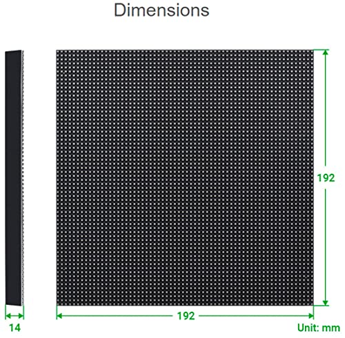 Matrice LED RGB Waveshare 64x64 pixels pas 3mm écran programmable 4096 LED - 6
