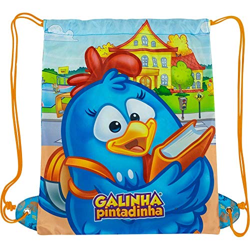 Galinha Pintadinha Saco Galinha Pintadinha Hora de Aprender 8907 - Artigo Escolar, Azul