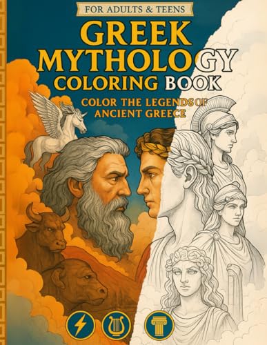 Greek Mythology Coloring Book: Greek Gods, Heroes, and Myths Brought to Life in 40 Stunning Illustrations for...