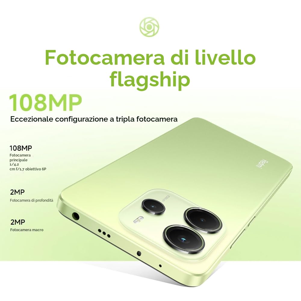 XIAOMI Redmi Note 14 4G,8GB+256GB con caricabatterie, non supporta NFC, 5500mAh, Android 14, Mediatek Helio G99 Ultra