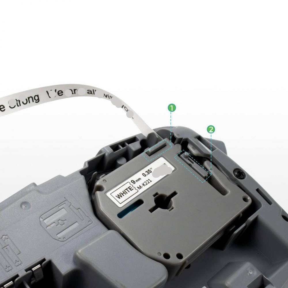 10PK Label Tape MK-521 9mm Printer Ribbon Nero su Blu Compatibile con Label Maker PT-70 PT-80 e Modelli Simili