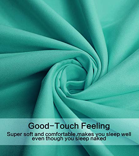 Image of Best Season 4 Piece Bed Sheet Set (Queen Size Turquoise) 1 Flat Sheet,1 Fitted Sheet and 2 Pillow Cases,100% Brushed Microfiber 1800 Luxury Bedding,Deep Pockets,Extra Soft & Fade Resistant