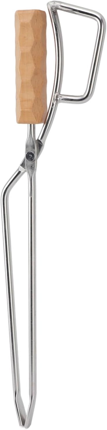 Stainless Steel Fireplace Tongs, 16.5 Inch Firewood Tongs, Multifunctional Outdoor for Barbecue Grill & Fire Pit Campfire Charcoal