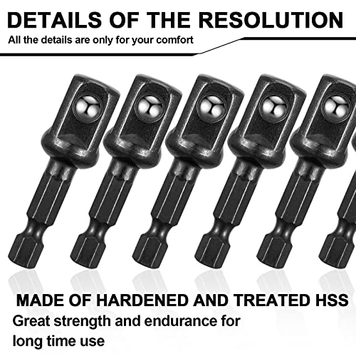 Impact Adapter Square Socket Bit Adapter Hex Impact Socket For Drills, Extension Socket Driver Bits Impact Socket Adapter For Automotive Diy (Black, 1/2 Inch Square Tip) #TOP3