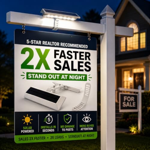 Touch Of ECO LITEAGENT PRO - Solar Dual Sided LED Post Light For Real Estate Signs, Business, Yard...