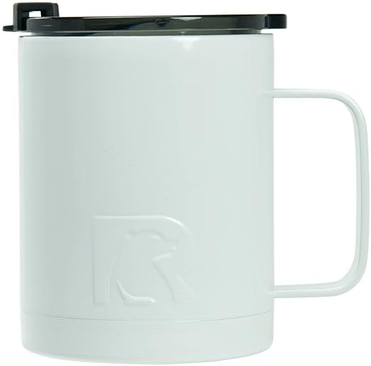 RTIC Coffee Mug, 12 oz, White, Insulated Travel Stainless
