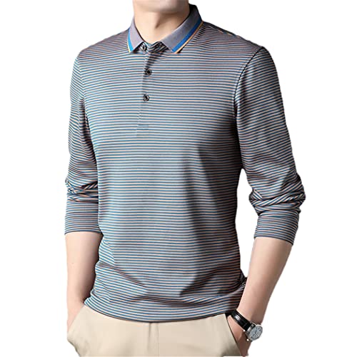 Polo bleu à manches longues Haitpant coupe droite en maille premium taille M