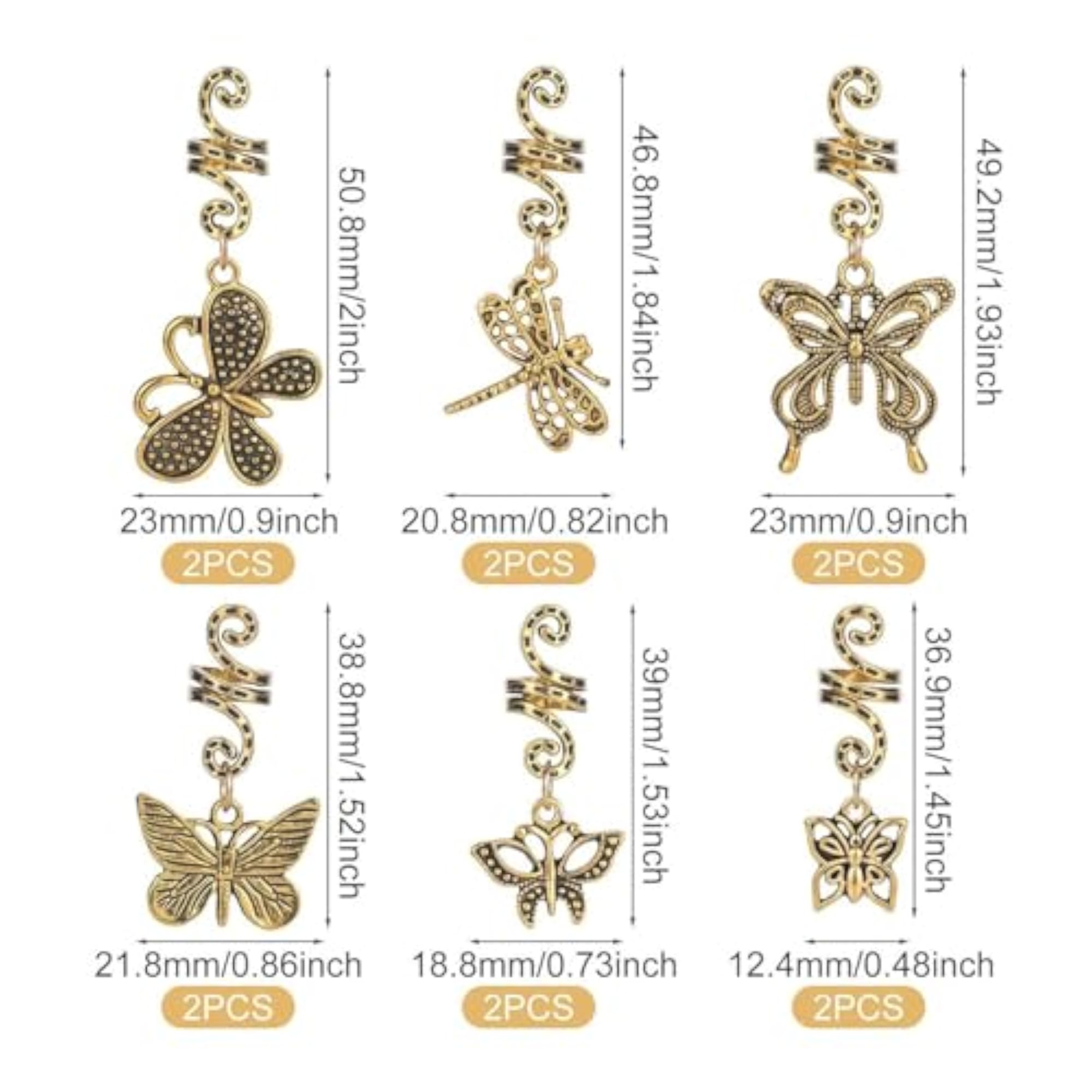 12Pcs Hair Rings for Braids Hair Jewelry Dreadlocks Beads
