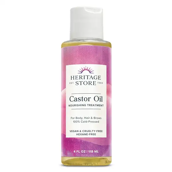 HERITAGE STORE Castor Oil Nourishing Hair Treatment - Deep Hydration for Healthy Hair Care, Skin Care, Eyelashes and Brows, Castor Oil Packs - Cold Pressed, Hexane Free, Vegan, 60-Day Guarantee, 4oz 1
