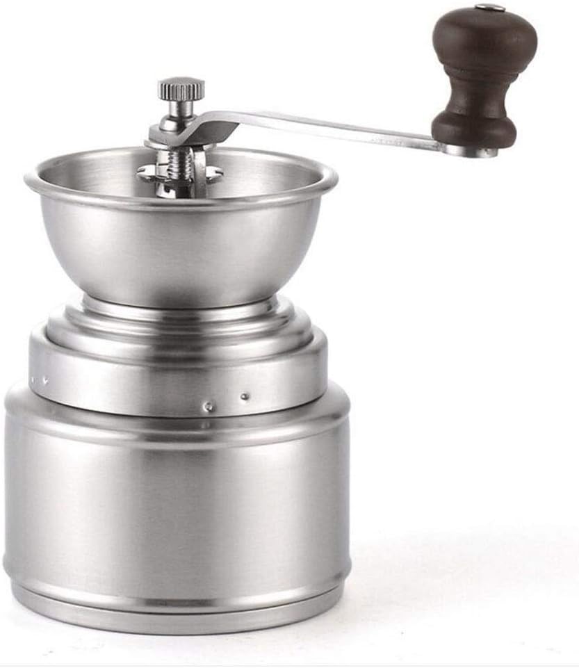 Manual Coffee Grinder – Conical Ceramic Burr – Portable Hand Crank Mill Stainless Steel