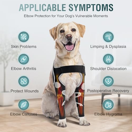 KISFLY-Dog-Recovery-Sleeve-Front-Leg-Anti-Lick--Protecting-The-Wound-Puppy-Elbow-Protector-for-Post-Surgery-Wound-Care-Night-Safety-with-Reflective-Trim