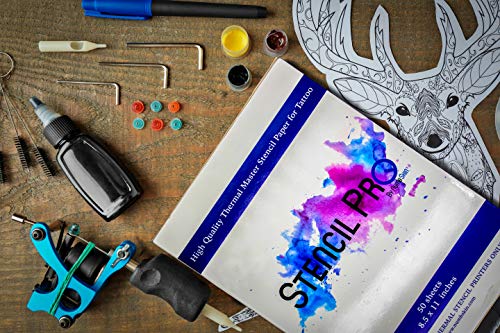 Stencil Pro Tattoo Transfer Paper | 50 Sheets 8.5" x 11" A4 Size Thermal Stencil Paper for Tattoos by Numbskin