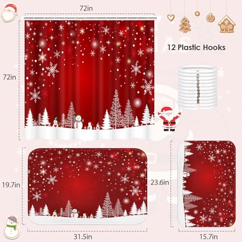 Cortinas de ducha de muñeco de nieve para evitar salpicaduras con accesorios 3
