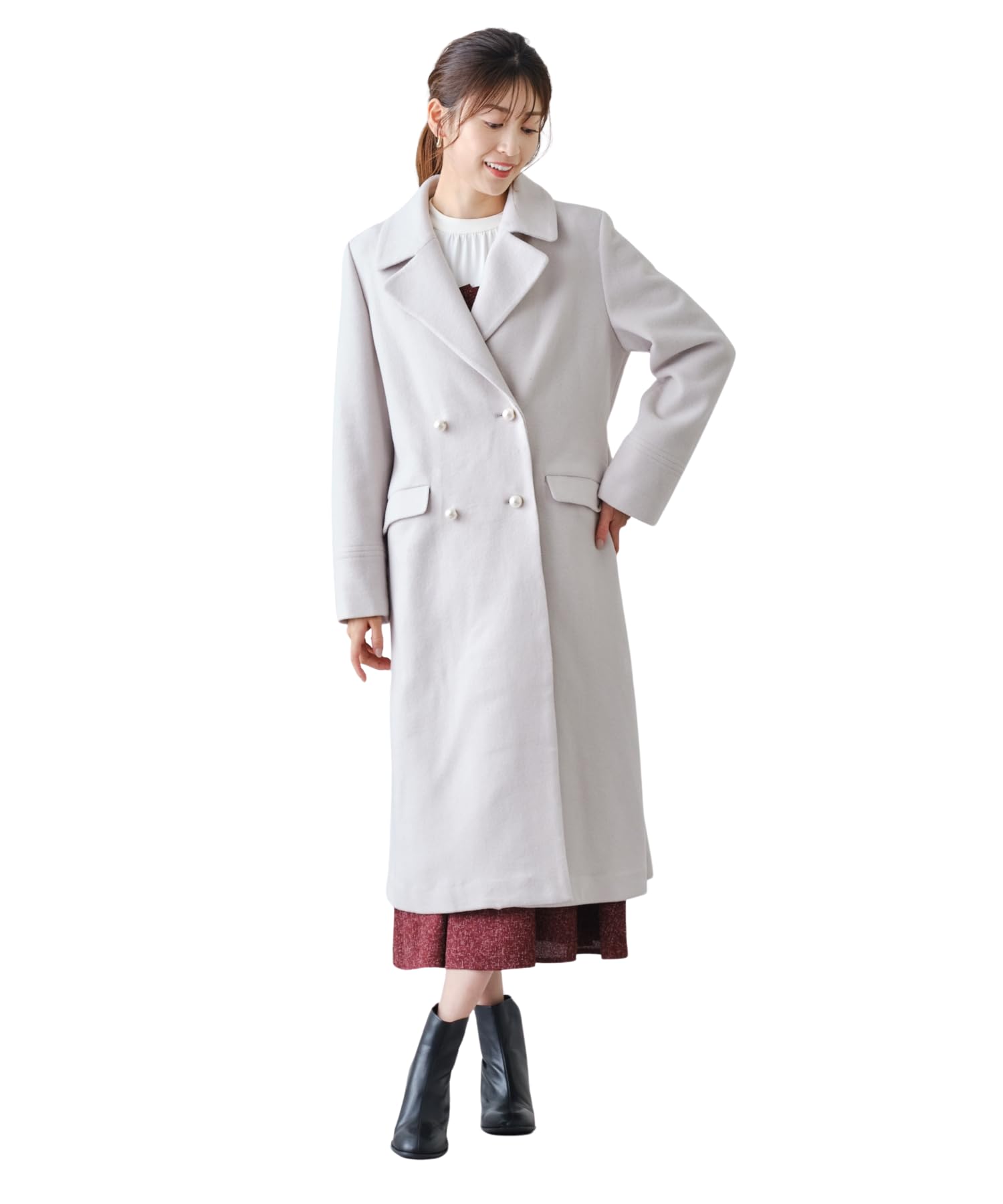 Amazon | [ミッシュマッシュ] パールボタンチェスターコート/MM448604 