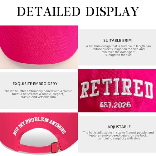 Image of Retirement Gifts for Men Women 2026, Embroidered Baseball Cap, Adjustable Cotton Retired Hat for Coworker Dad Friend