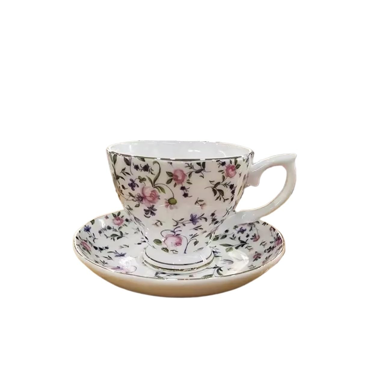 Duże ceramiczne kubki do kawy, Zestaw kubka do kawy i spodka herbaty, wielokolorowy, 170 ml(Dark Khaki)