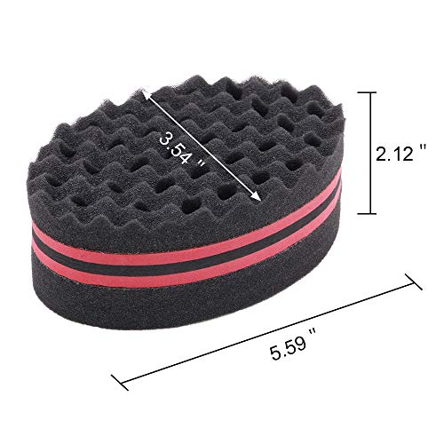 Bewave Hair Twist Black Ice Sponge For Afro Braid, Dreadlock Coils Curl Brushes, 2 Pcs #TOP3