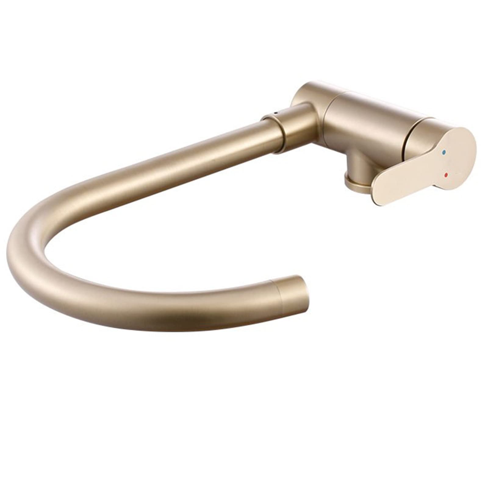 ZYCHSJXA Kitchen Sink Mixer Faucet Folding Inside Window Brushed Gold Stainless Steel Hot and Cold Water Swivel Faucets-B(A)