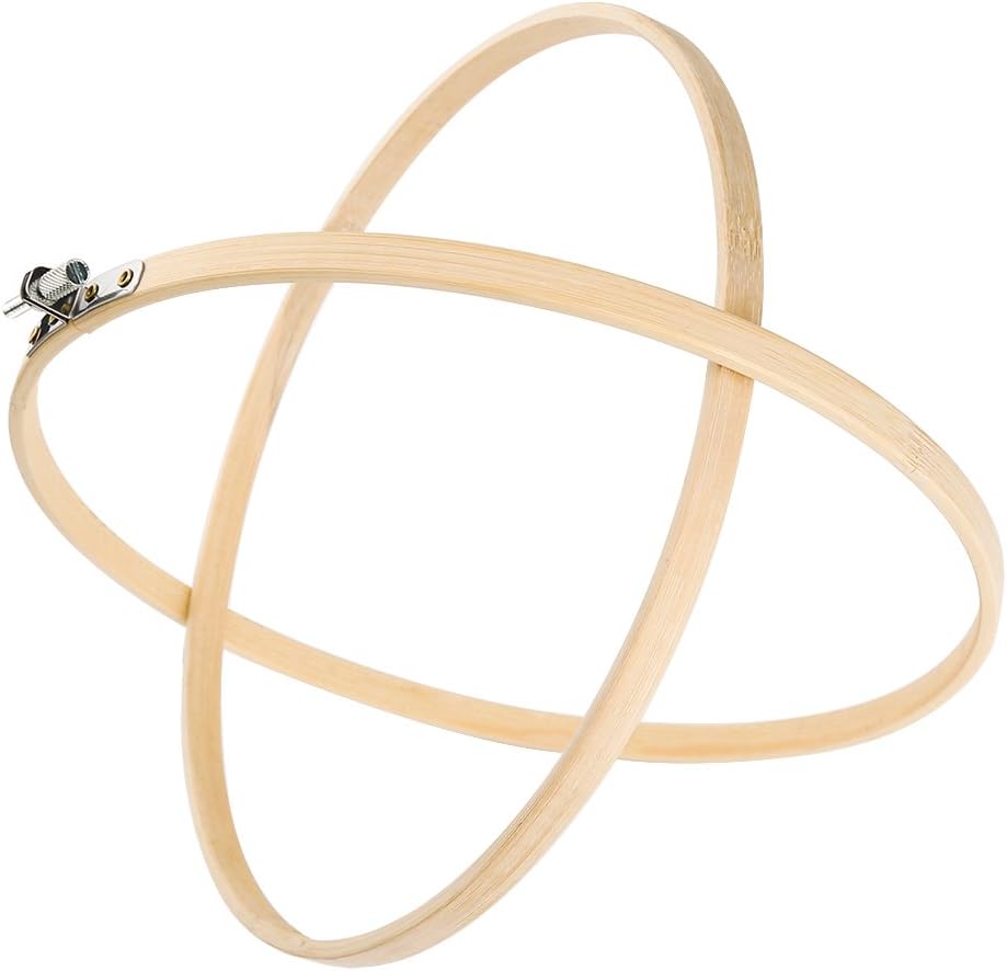 Caydo 4 Pieces Embroidery Hoop Set Bamboo Circle Cross Stitch Hoop Ring