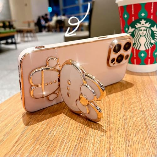 Coque iPhone 13 Pro rose haut de gamme à finition galvanisée chic - 5