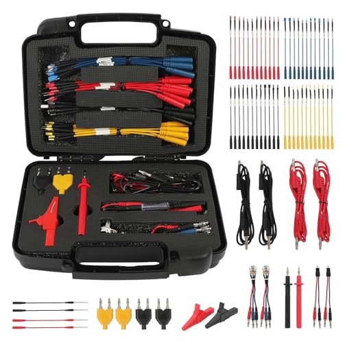 AUTOOL Câble de Test pour Multimètre, 68 Pièces Test Kit Câble Pinces Crocodiles, Sondes,...
