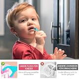 UOCAI 160 sztuk nici dentystycznych dla dzieci, patyczki z nicią dentystyczną, do wąskich przestrzeni między zębami, uchwyt to żyrafa w 4 kolorach, niewoskowana nić dentystyczna, antypoślizgowa, 4