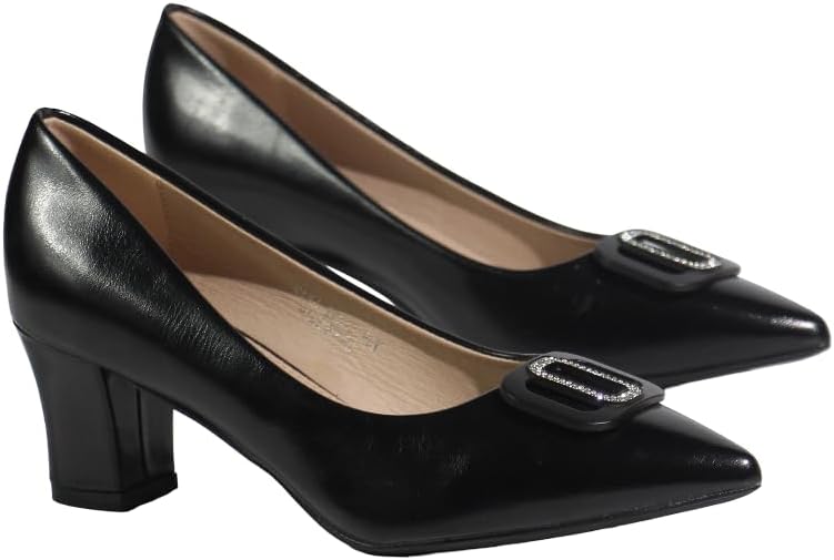 SD Felano Slip-On Low Block Heel Shoes for Women | Stylish and Comfortable Pumps for Girls | Cushioned Footbed | Durable Office & Casual Heels | All-Day Wear