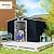 Outsunny 9' x 6' Metal Storage Shed, Garden Tool House with Floor Foundation, Double Sliding Doors, 4 Air Vents for Backyard, Patio, Lawn, Dark Grey